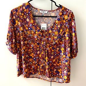 NWT Freshman Floral Crop Top Sz Medium